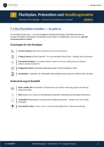 Seite aus dem Notfall Navigator: Brandschutz (Pre-Release-Arbeitsseite)